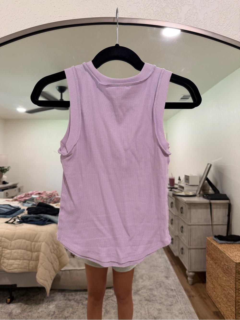 Double Zero Lilac Ribbed Tank Top - Picture 3 of 5